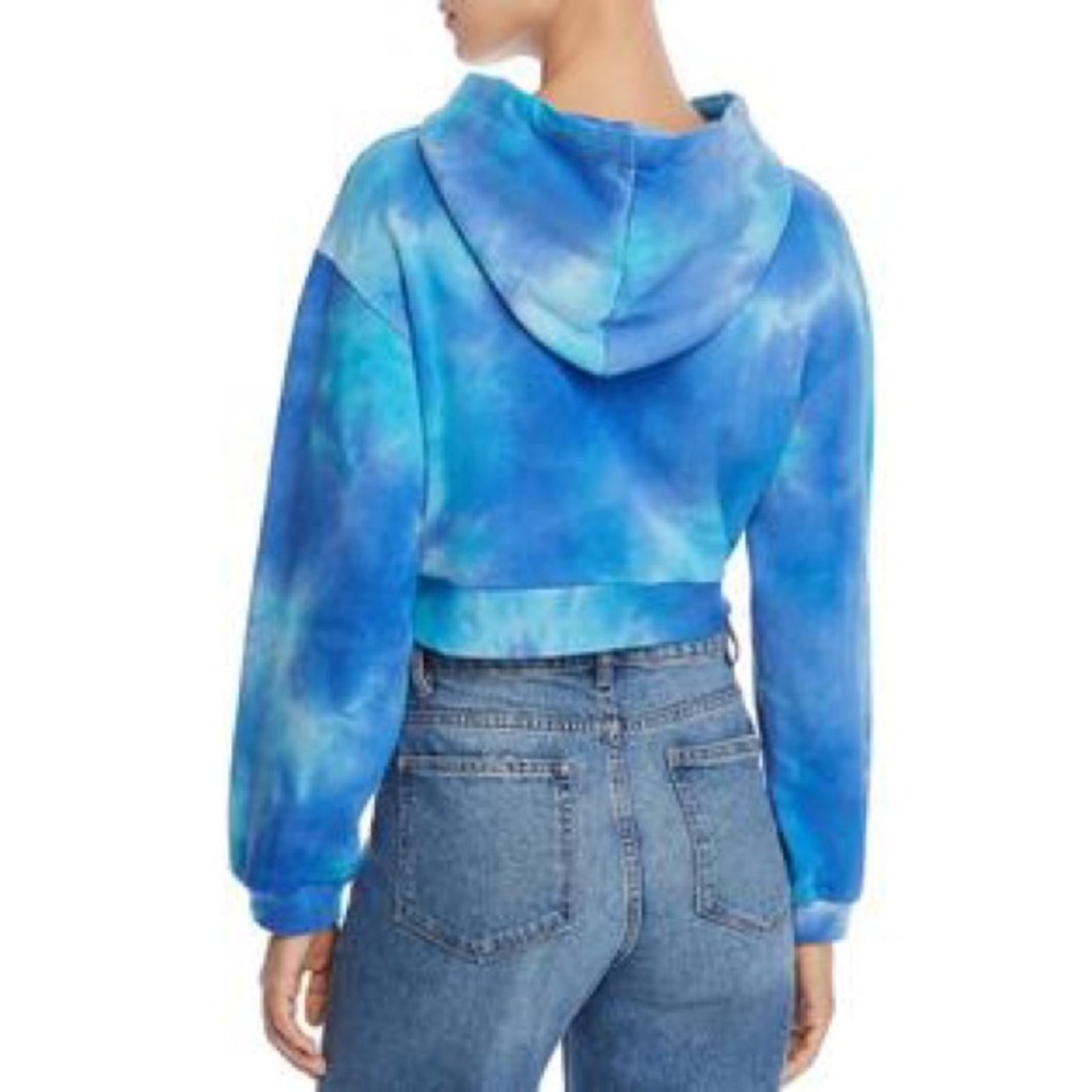 M.N.I. Tie dye cropped hoodie blue multi